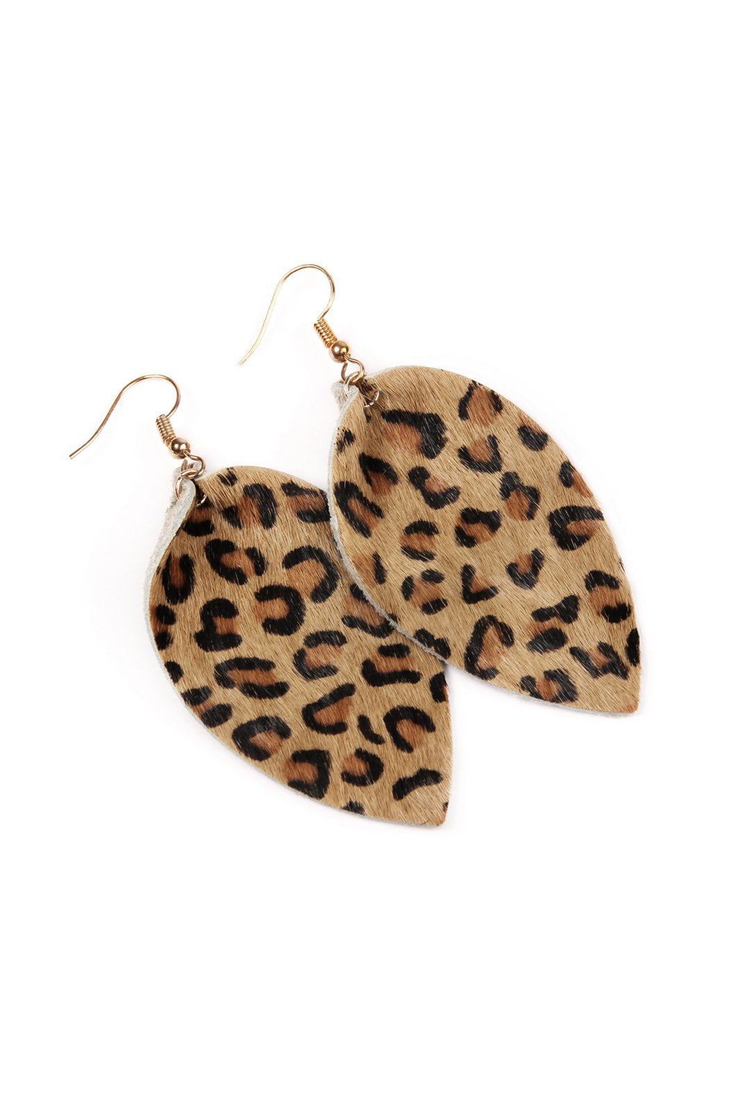 Riah Fashion - Leopard Leather Drop Earrings - 4 COLORS