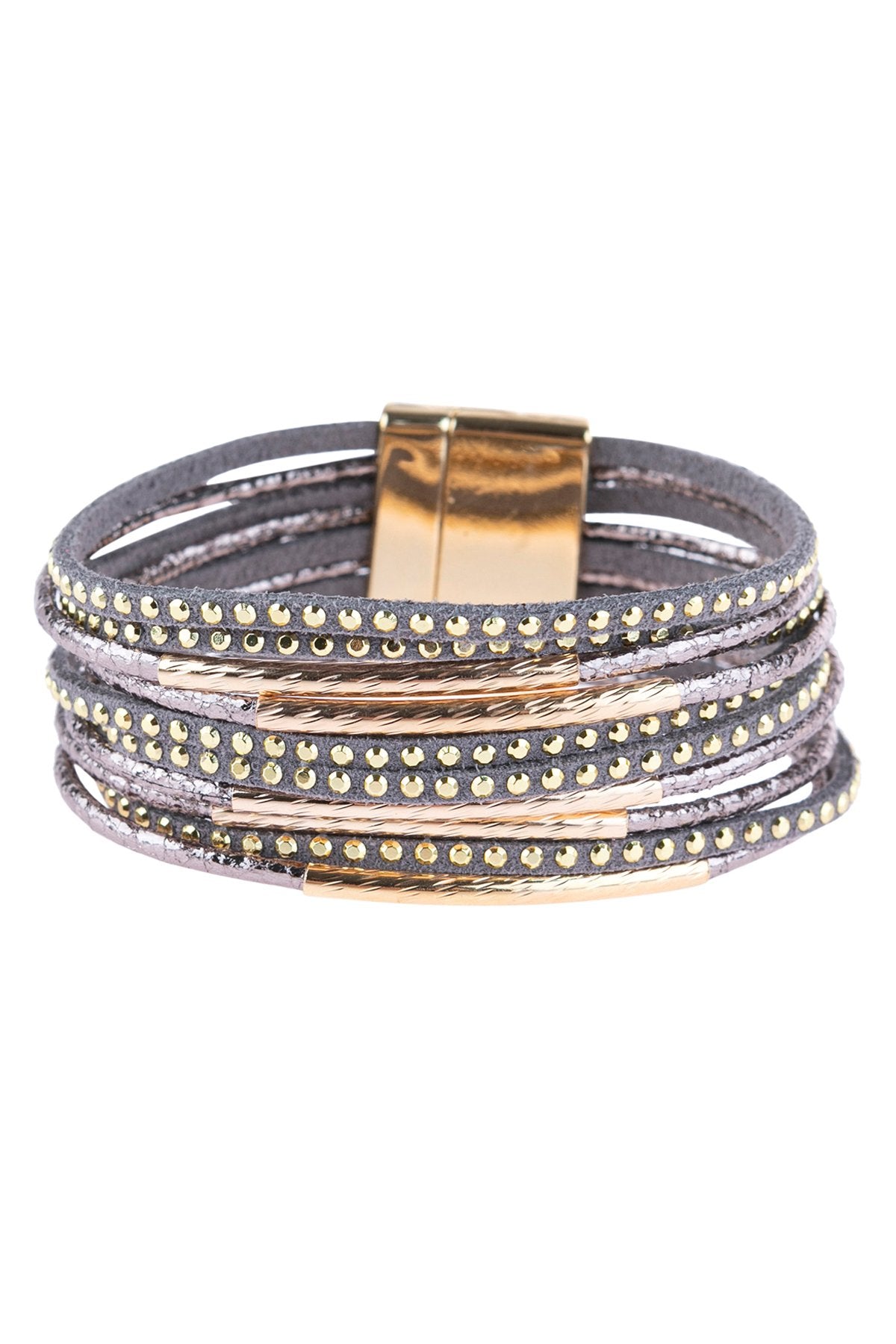 Multiline Leather Magnetic Bracelet - 5 COLORS