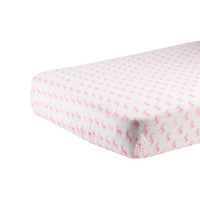 Thumbnail for Newcastle - Pink Deer Cotton Muslin Crib Sheet -