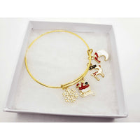 Thumbnail for Fashion Hut - Christmas Snowflake Charm Bracelet - Gold -