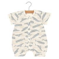 Thumbnail for Newcastle - Blue Shadow Whales Bamboo Newcastle Mini Romper -