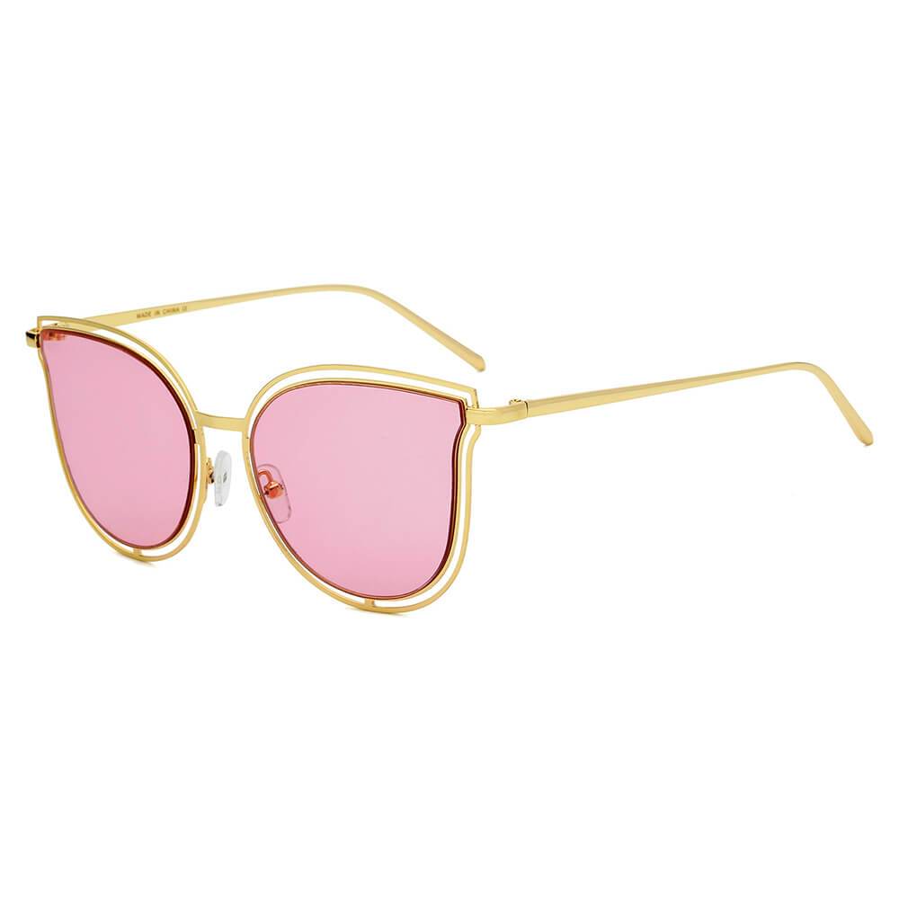 Dundee | S2048 - Women Round Cat Eye Fashion Sunglasses - 4 COLORS -