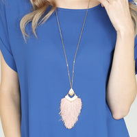 Thumbnail for Arrow Shaped Tassel Pendant Linked Necklace - 10 COLORS -