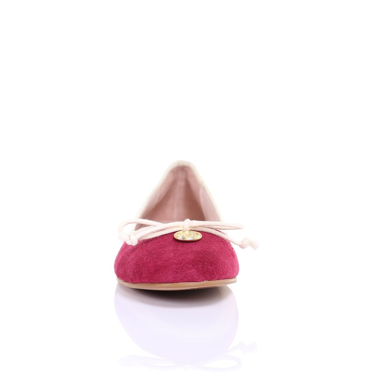 Bow Suede Ballerina (Magenta) -