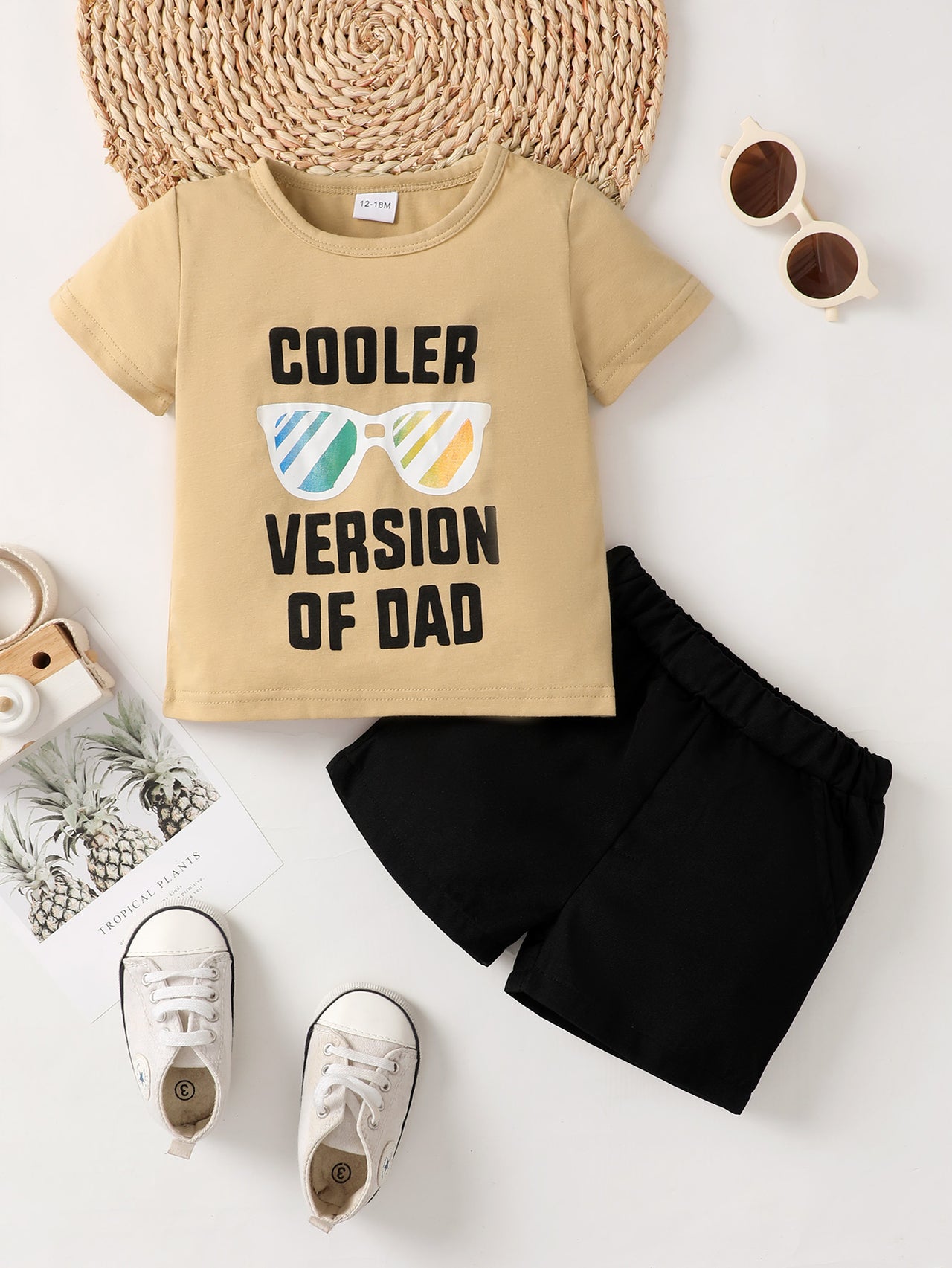 Boys COOLER VERSION OF DAD Tee and Shorts Set - 2 PCS - T - 1 COLOR -