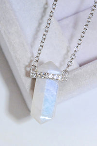 Thumbnail for Natural Moonstone Chain-Link Necklace - T - 2 FINISHES -