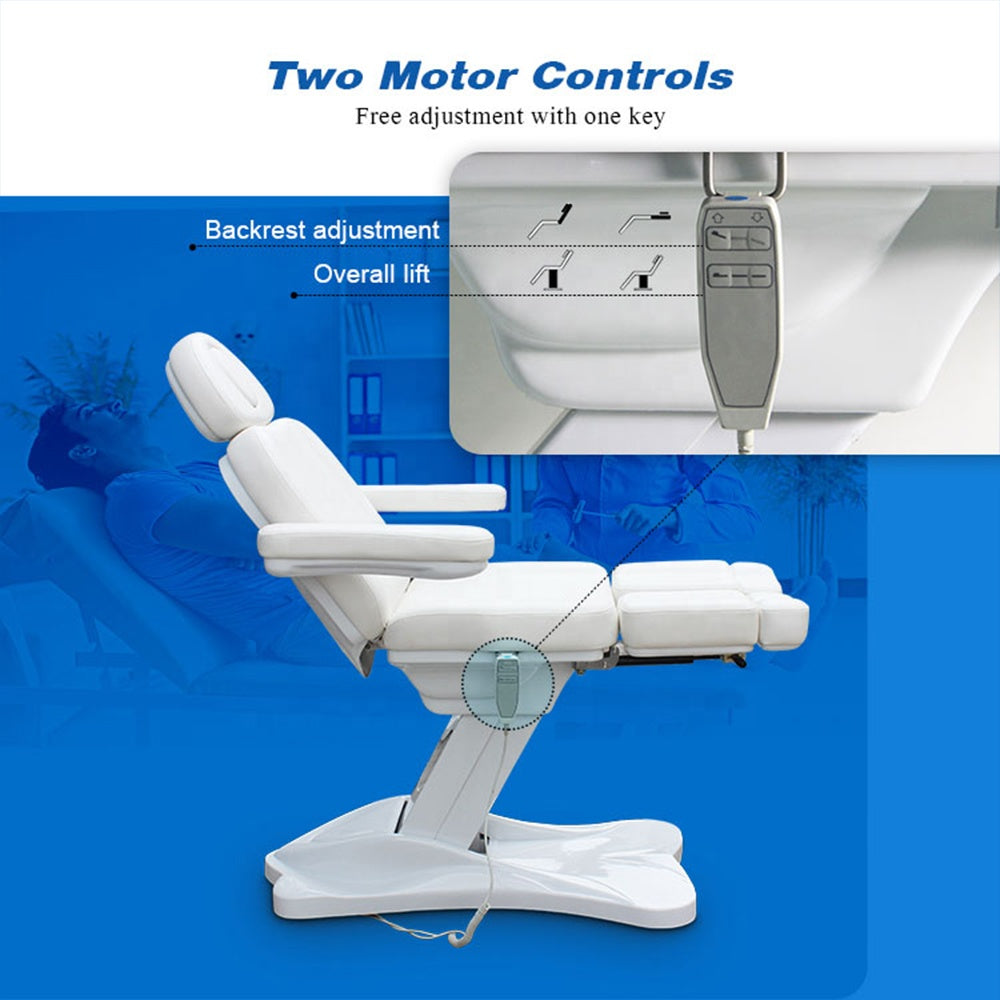 Health Technology LTD. - Separate flex Leg support - 2 Electric Motors,  Beauty Treatment, Tatoo, Massage Table Lift Facial Chair - [20-35 DAY DELIVERY] - 5 COLORS -