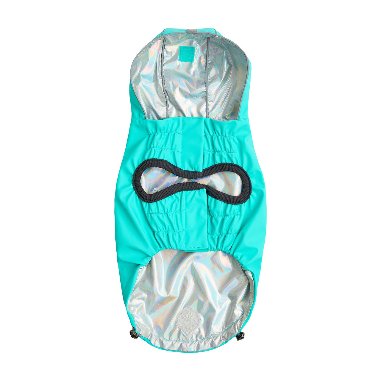 Reversible Raincoat - Neon Aqua With Iridescent - 9 SIZES - 1 COLOR -