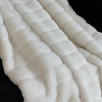 Thumbnail for Plutus Off White Soft Snow Faux Fur Luxury Throw Blanket - 14 SIZES -