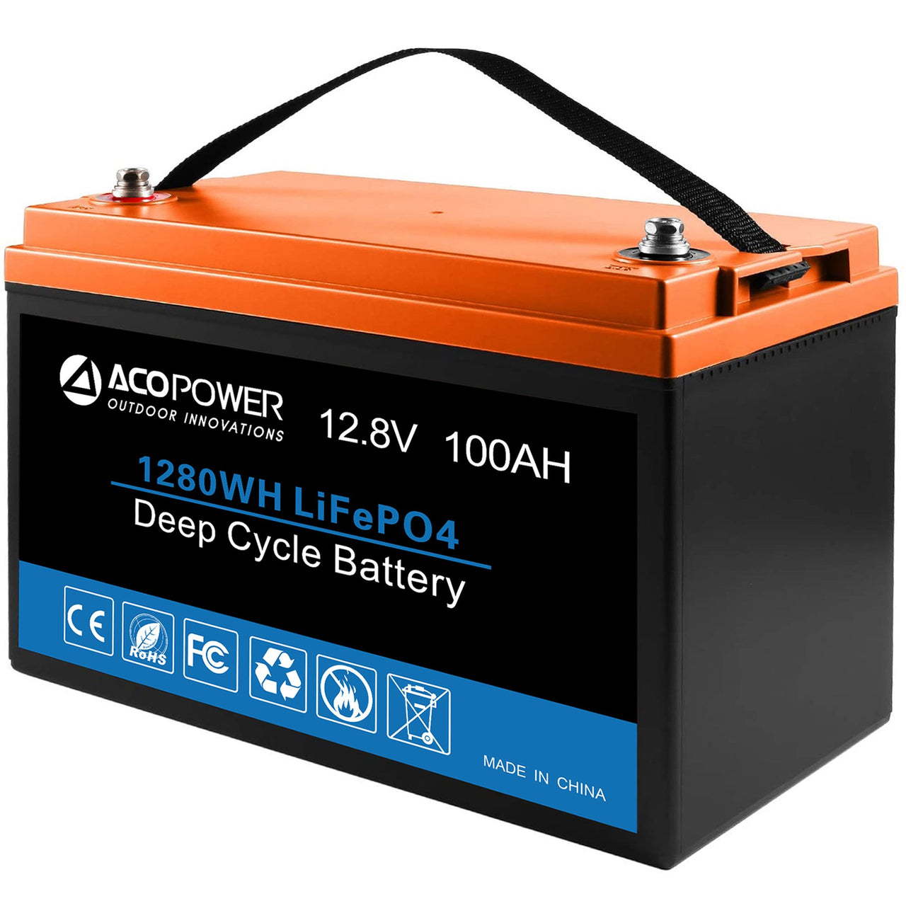 ACOPOWER - 12V 100Ah LiFePO4 Deep Cycle Lithium Battery -