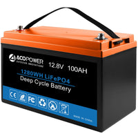 Thumbnail for ACOPOWER - 12V 100Ah LiFePO4 Deep Cycle Lithium Battery -