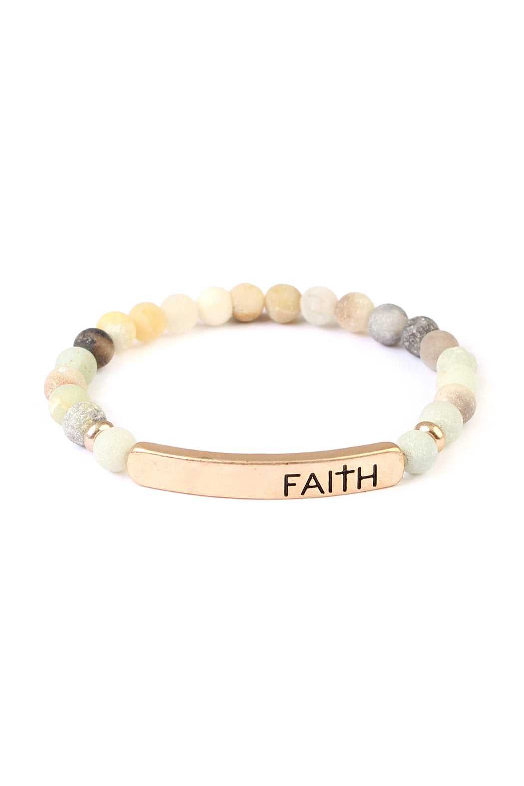 Riah Fashion - "Faith" Natural Stone Stretch Bracelet - 4 COLORS -