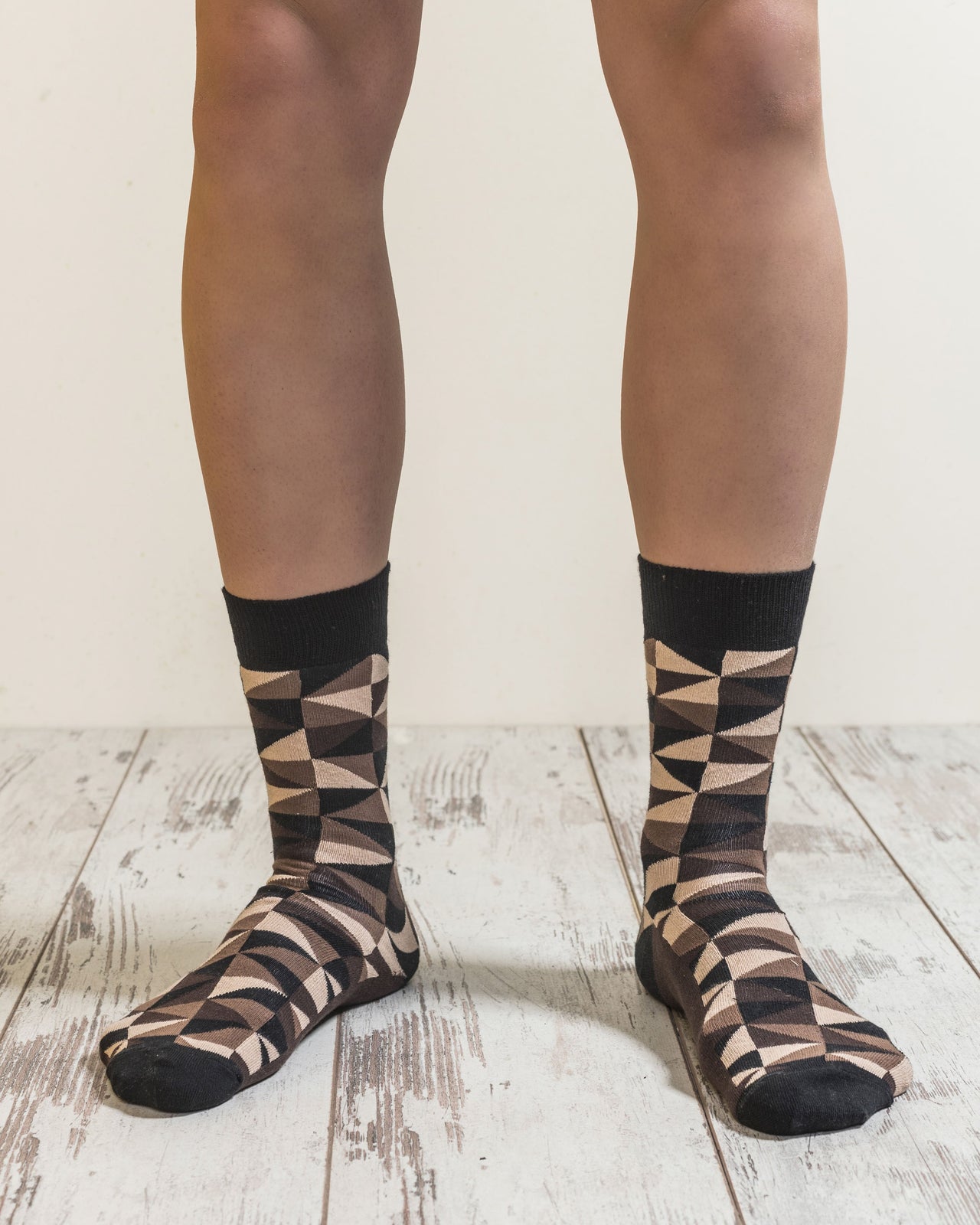 Men's Mocha Triangles Socks - 1 COLOR -