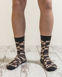 Thumbnail for Men's Mocha Triangles Socks - 1 COLOR -