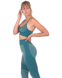 Thumbnail for Savoy - Megara Seamless Sports Bra With Striped Band - Green - 1 COLOR -