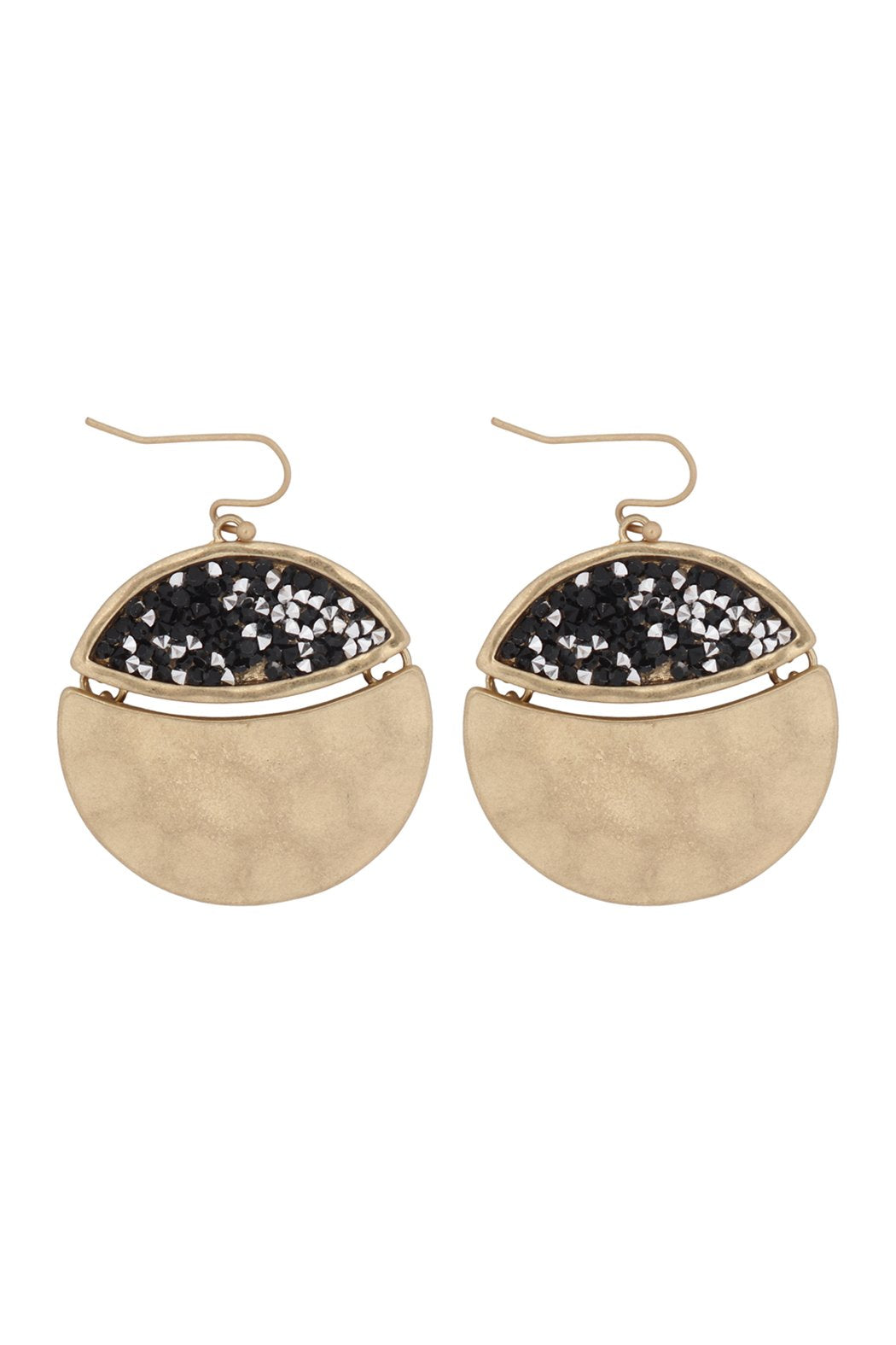 Faceted Glittery Round Dangle Hook Earrings - 3 COLOR COMBOS -