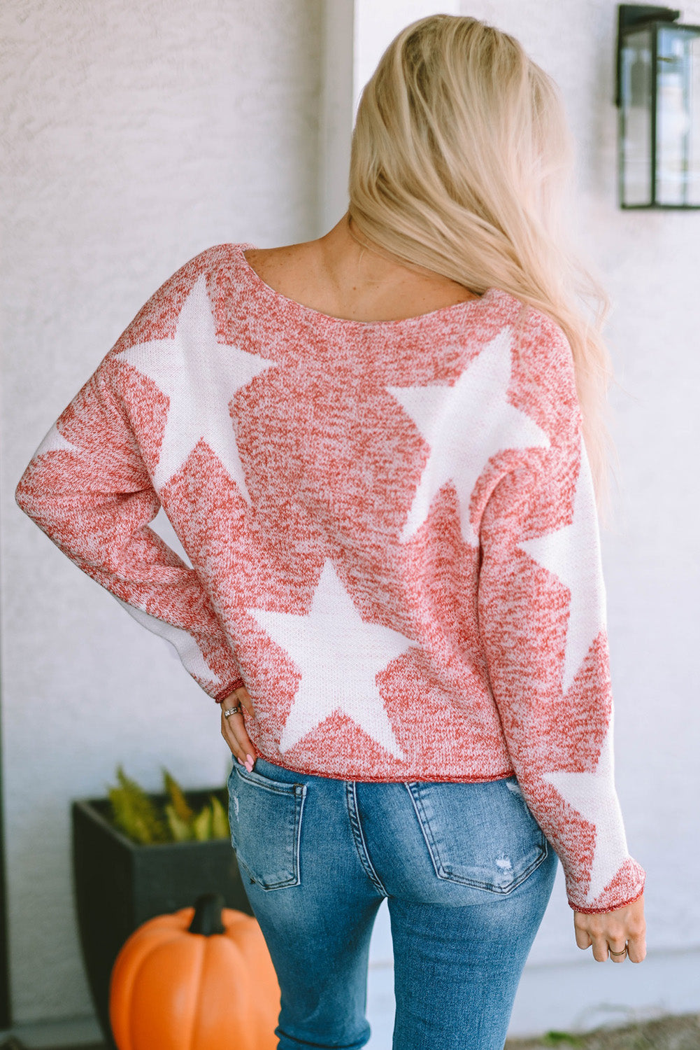 Threaded Pear - Katharine Star Spangled Casual Knit Sweater - 1 COLOR -