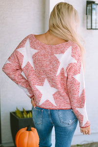 Thumbnail for Threaded Pear - Katharine Star Spangled Casual Knit Sweater - 1 COLOR -