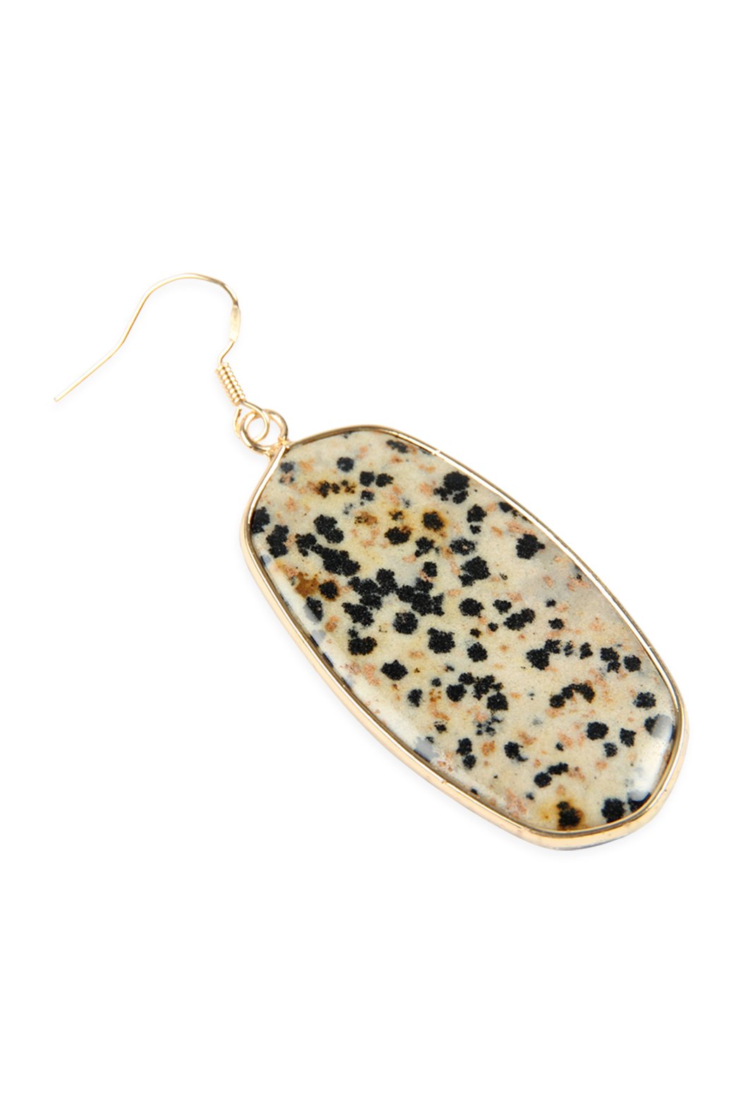 USA - Natural Oval Stone Earrings - 9 COLORS -