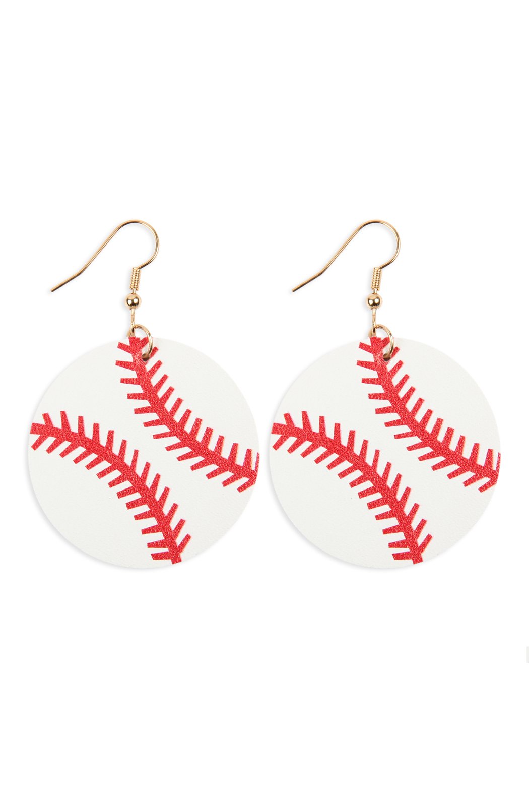 Riah Fashion - Sports Leather Round Drop Earrings - 2 SPORTS