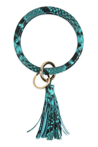 Thumbnail for Snake Skin Printed Tassel Key Ring Bracelet - 7 COLORS -