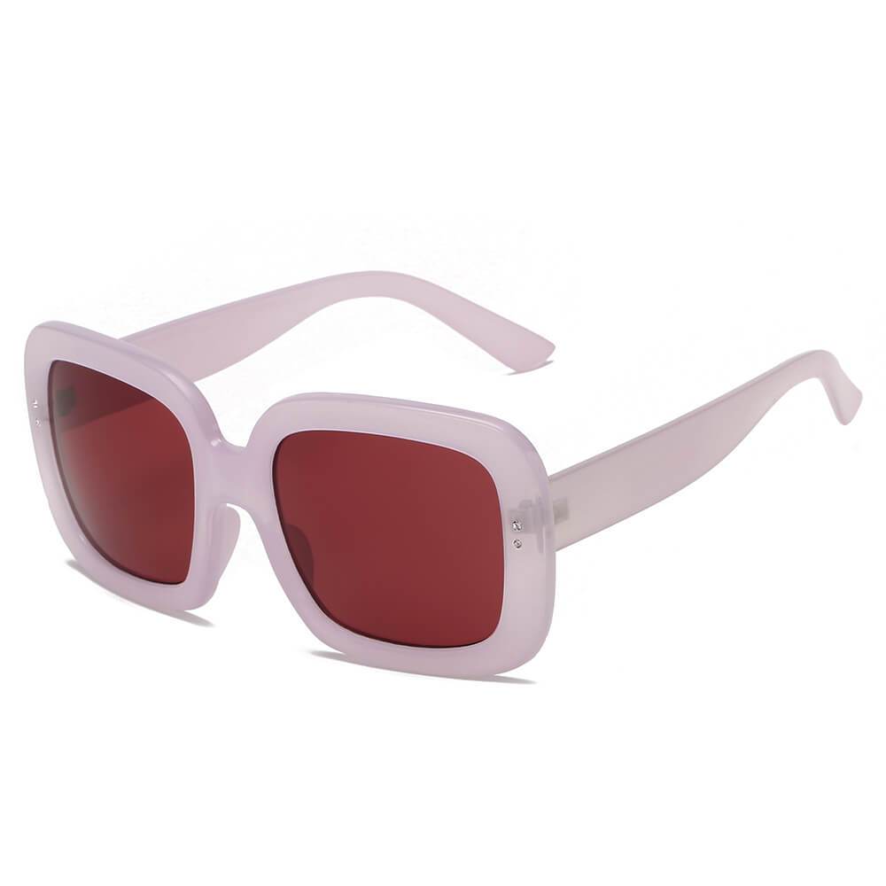 Clemson | S1089 - Women Retro Trendy Vintage Bold Square Oversize Sunglasses - 3 COLORS -