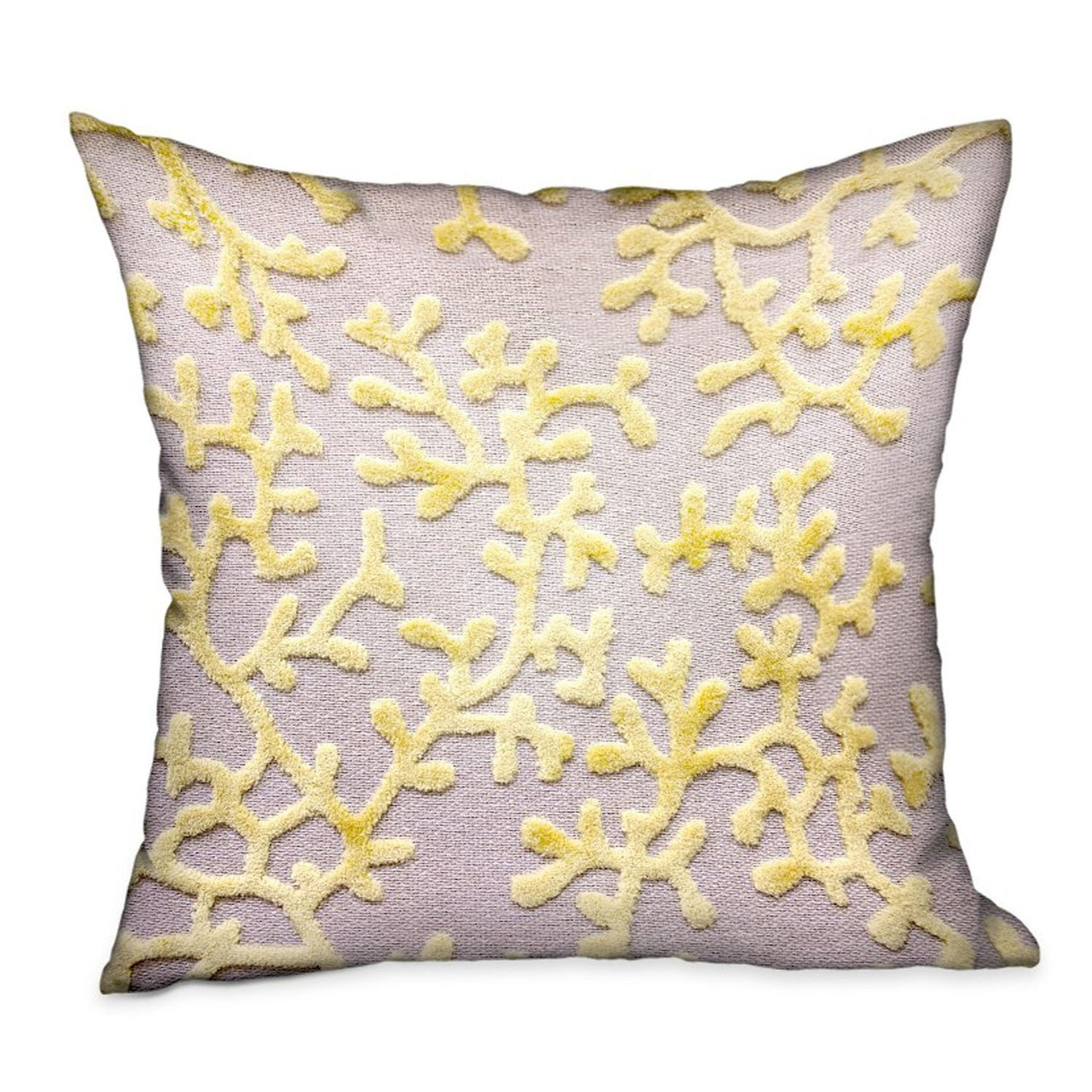 Lemon Reef Yellow, Cream Floral Luxury Throw Pillow - 10 SIZES -