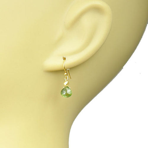 Gena Myint - Peridot Drop Earrings -