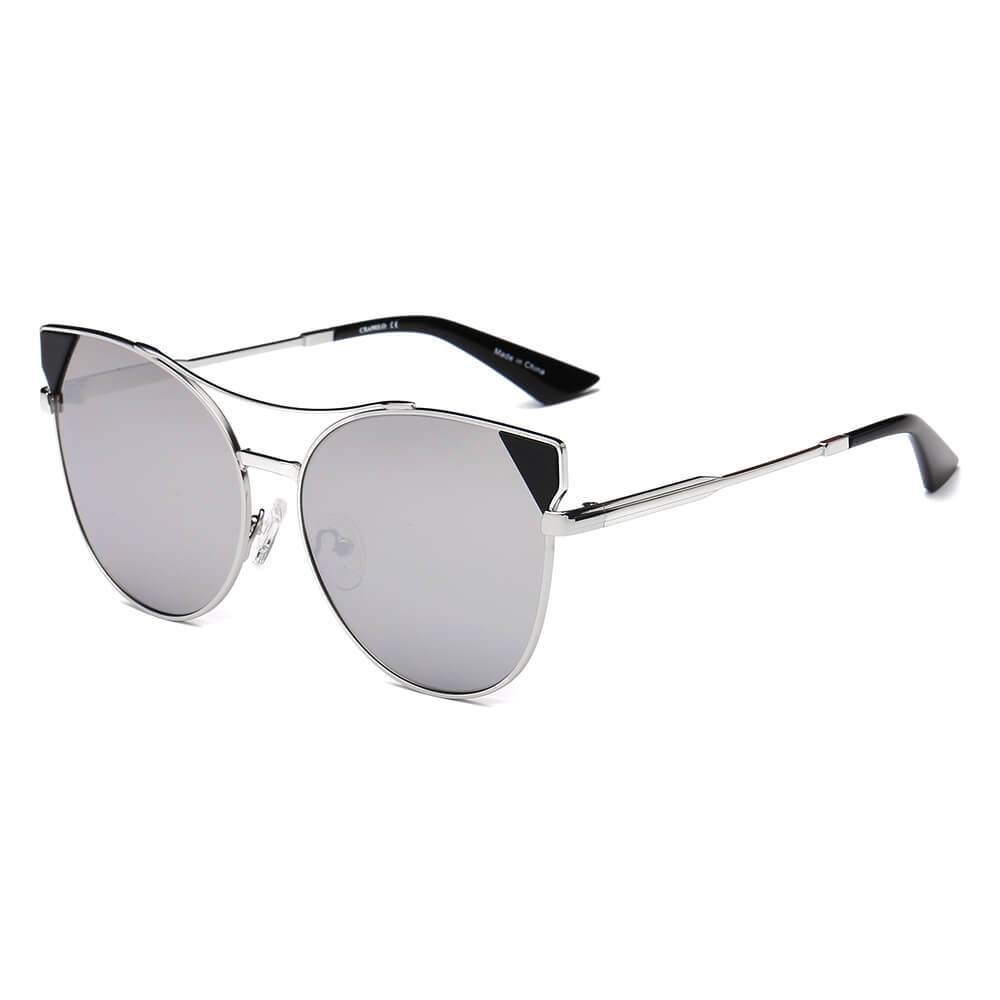 Clarkston | CA02 - Women's Trendy Mirrored Lens Cat Eye Sunglasses - 5 COLORS -