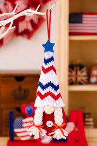 Thumbnail for Set of 4 Independence Day Knit Hanging Ornament Gnomes - 7.5