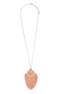 Thumbnail for Arrow Shaped Tassel Pendant Linked Necklace - 10 COLORS -