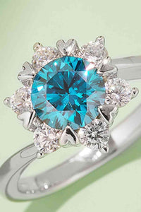 Thumbnail for 1 Carat Moissanite 925 Sterling Silver Cluster Ring