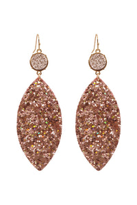 Thumbnail for Riah Fashion - Fabric Sequin Druzy Fish Hook Marquise Earrings - 3 COLORS -