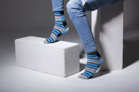 Thumbnail for Men's Blue Patterned Socks - 1 COLOR -