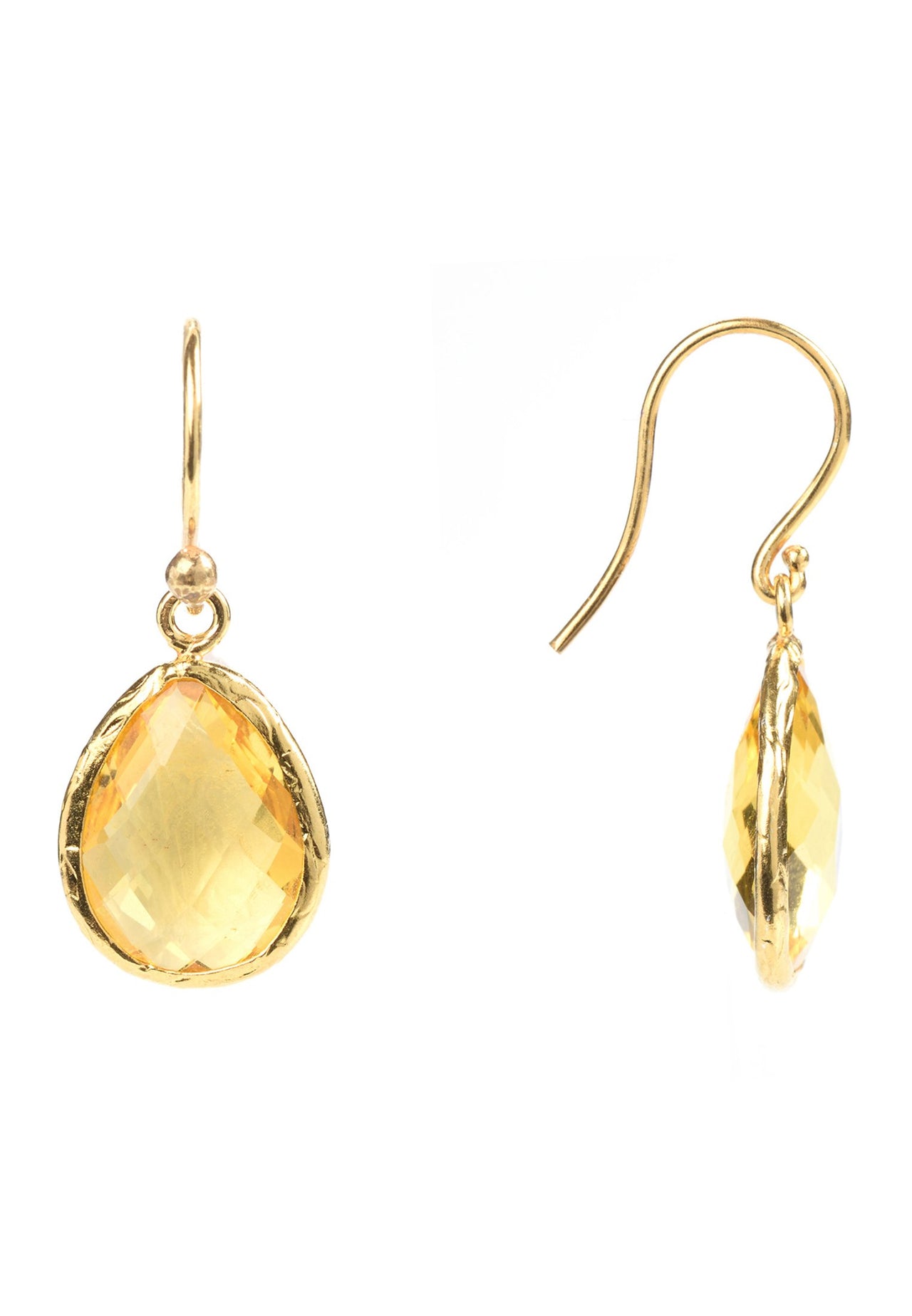 LATELITA - Petite Drop Earring Citrine Hydro Gold -