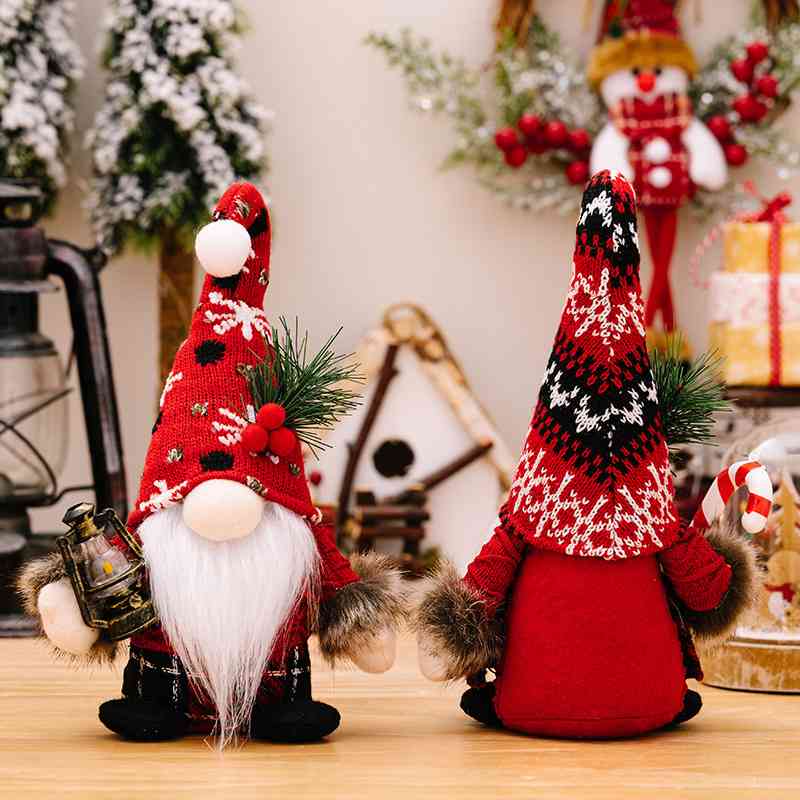 Pom-Pom Trim Pointed Hat Christmas Gnomes - 9.5" - T - 2 TYPES -