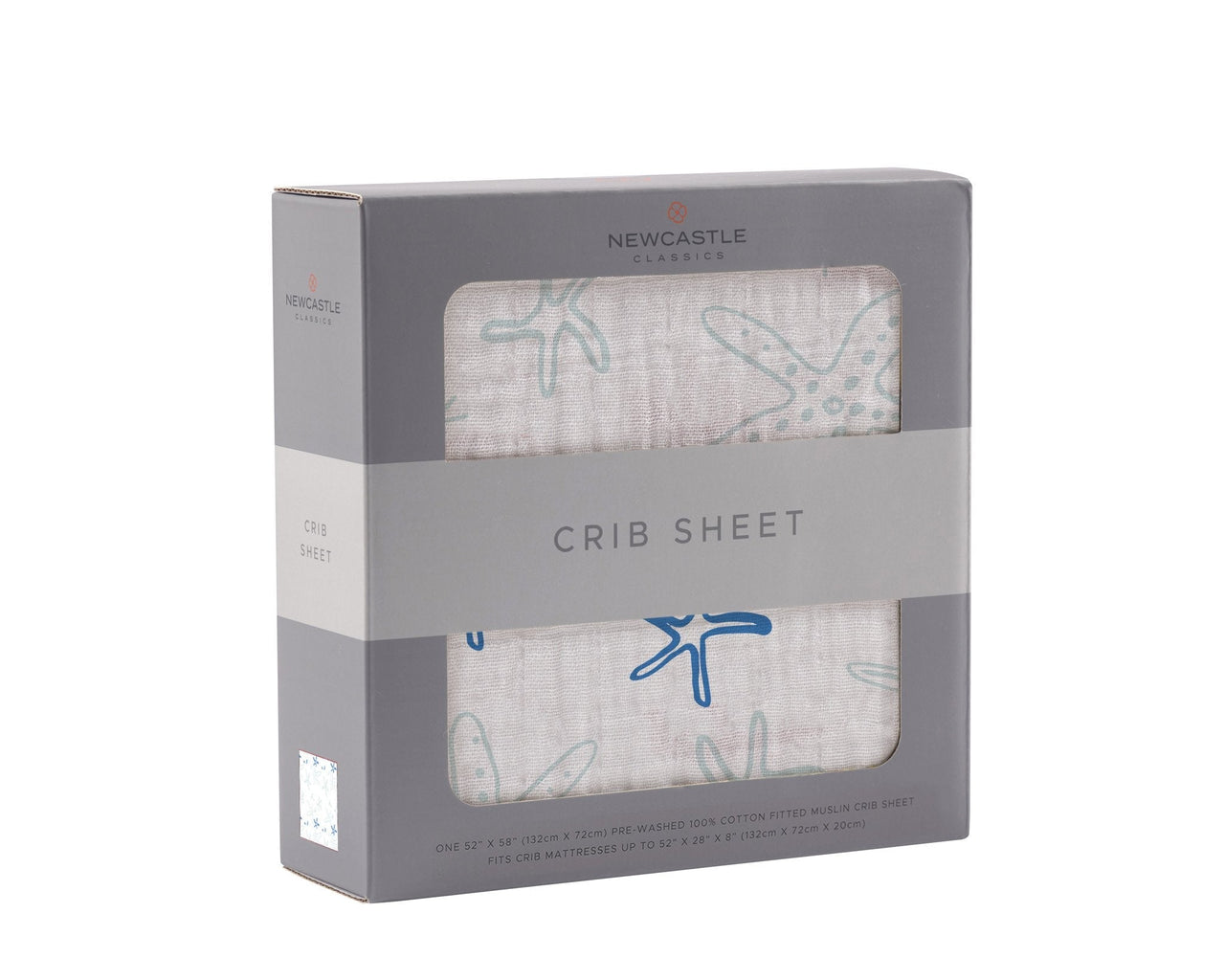 Starfish Cotton Muslin Crib Sheet -