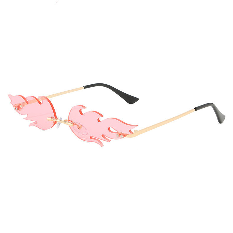 Rimless Fire Shaped Women Sun Shades - Glasses - [10-15 DAY DELIVERY] - 11 COLORS -