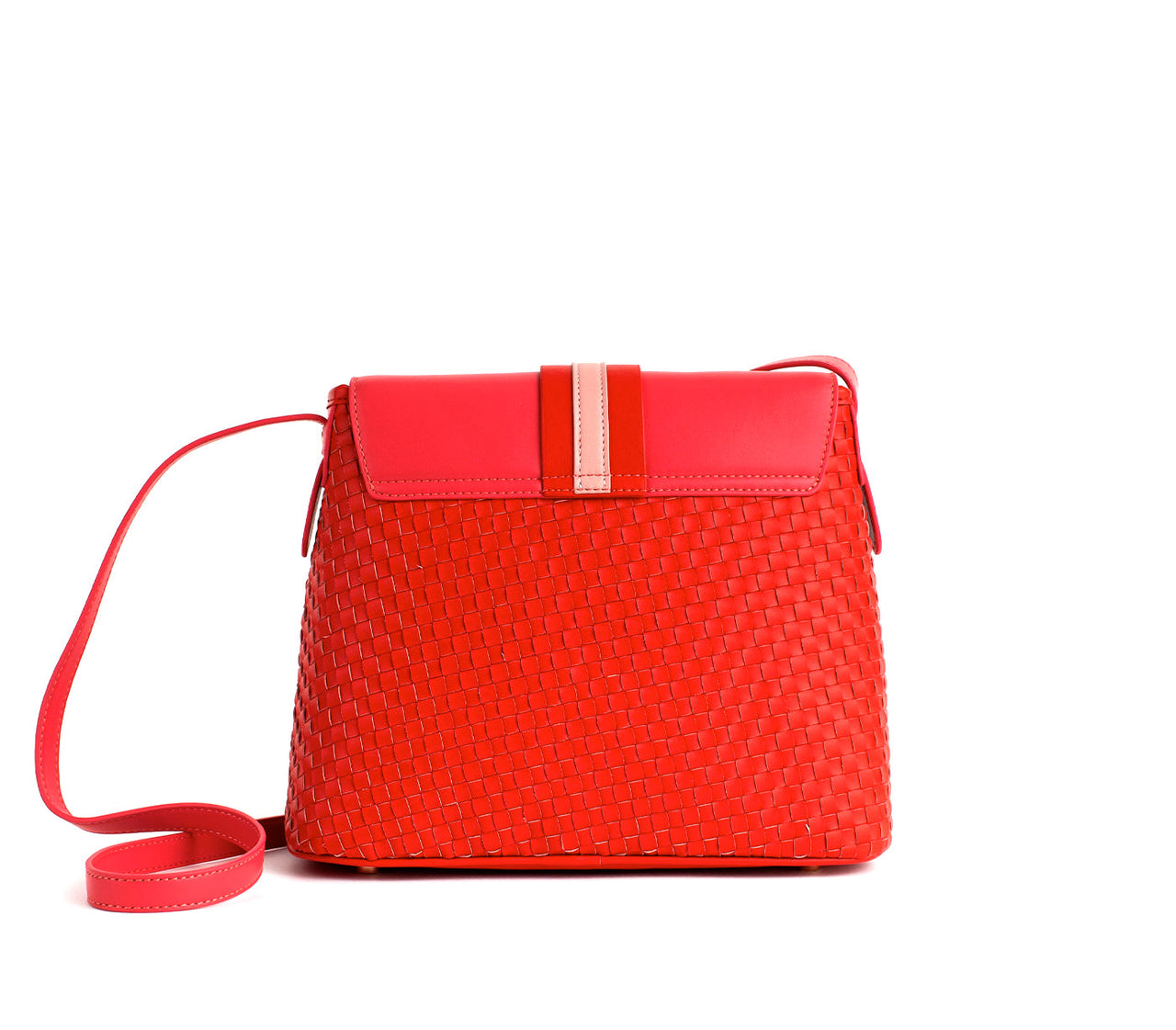 GUNAS NEW YORK - Kate - Red Vegan Basket Weave Bag - 1 COLOR -