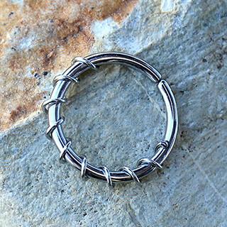 316L Stainless Steel Twisted Wire Seamless Ring -