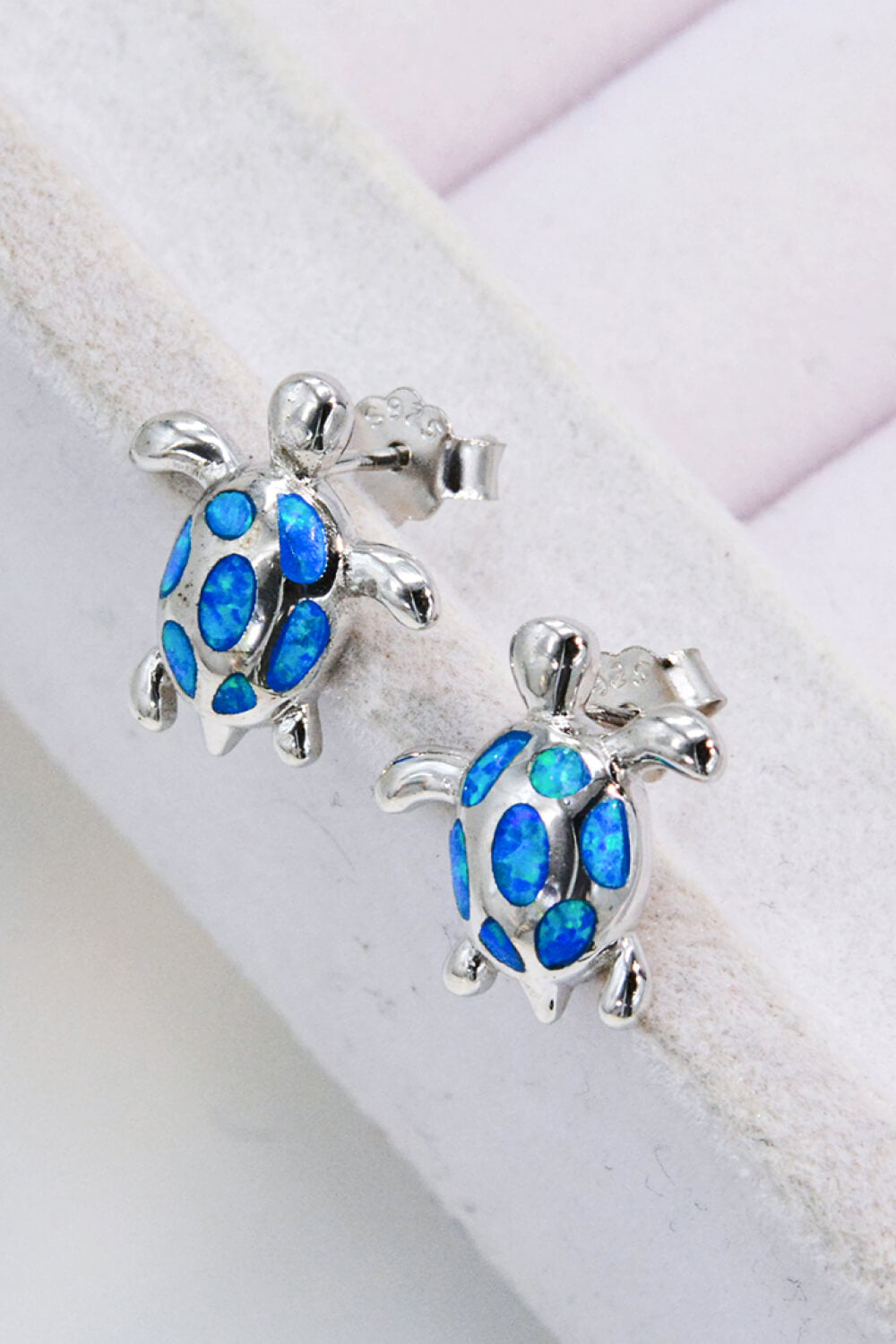 Opal Turtle Platinum-Plated Stud Earrings - T - 1 COLOR -