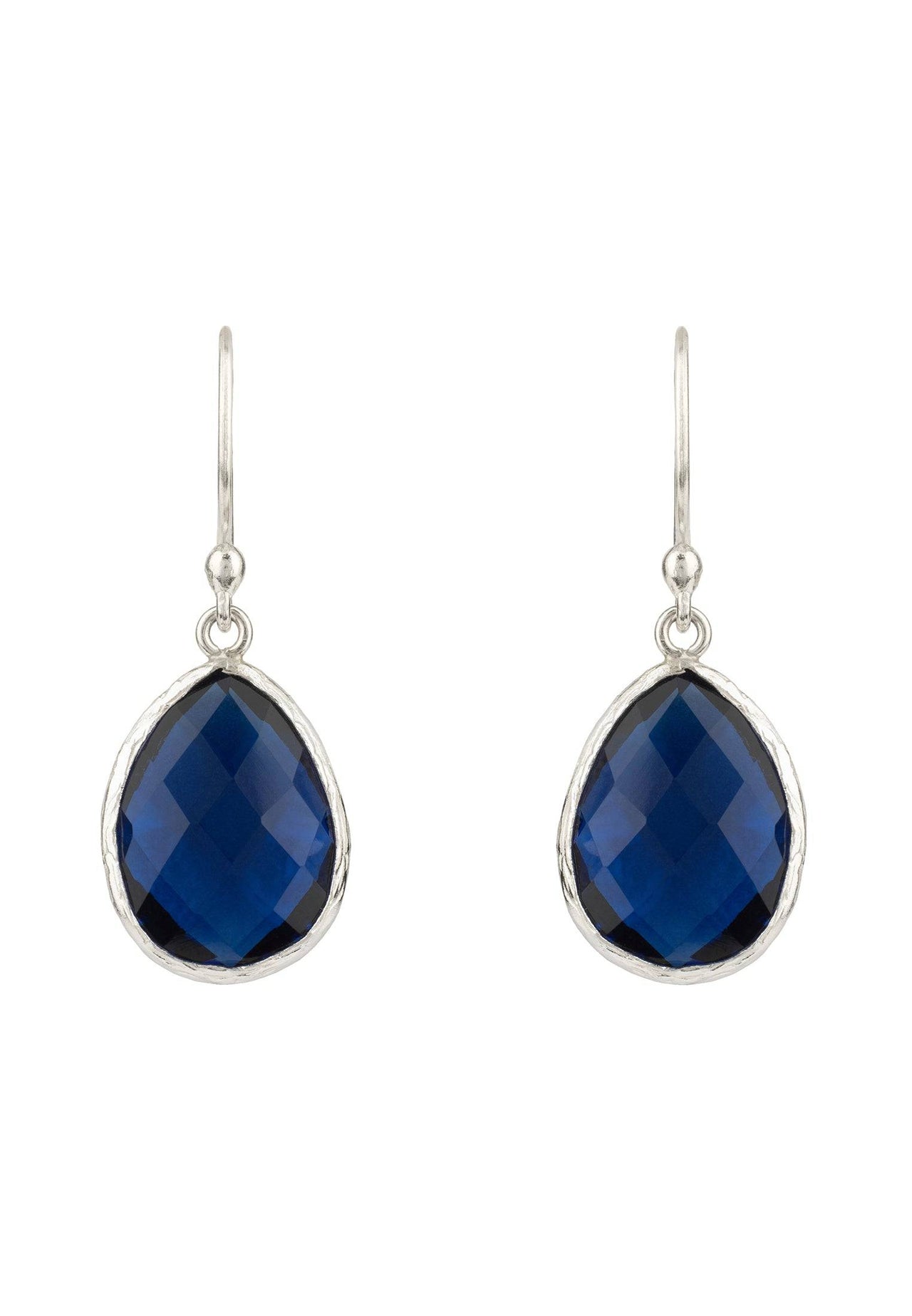 LATELITA - Petite Drop Earrings Sapphire Hydro Silver -