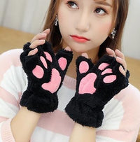 Thumbnail for Plush Cat Paw Claw Gloves - Fingerless Mittens / Gloves - [23 DAY DELIVERY] - 11 COLORS -