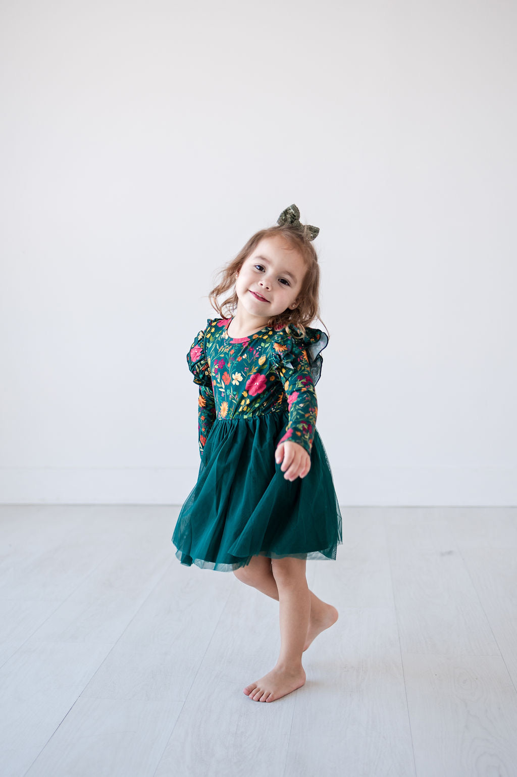 Eclipse Kids - Long Sleeve Tulle Dress - Moody Flowers - SIZES 2T THRU 11/12 -