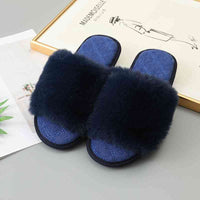 Thumbnail for Faux Fur Open Toe Slippers - T - 5 COLORS -