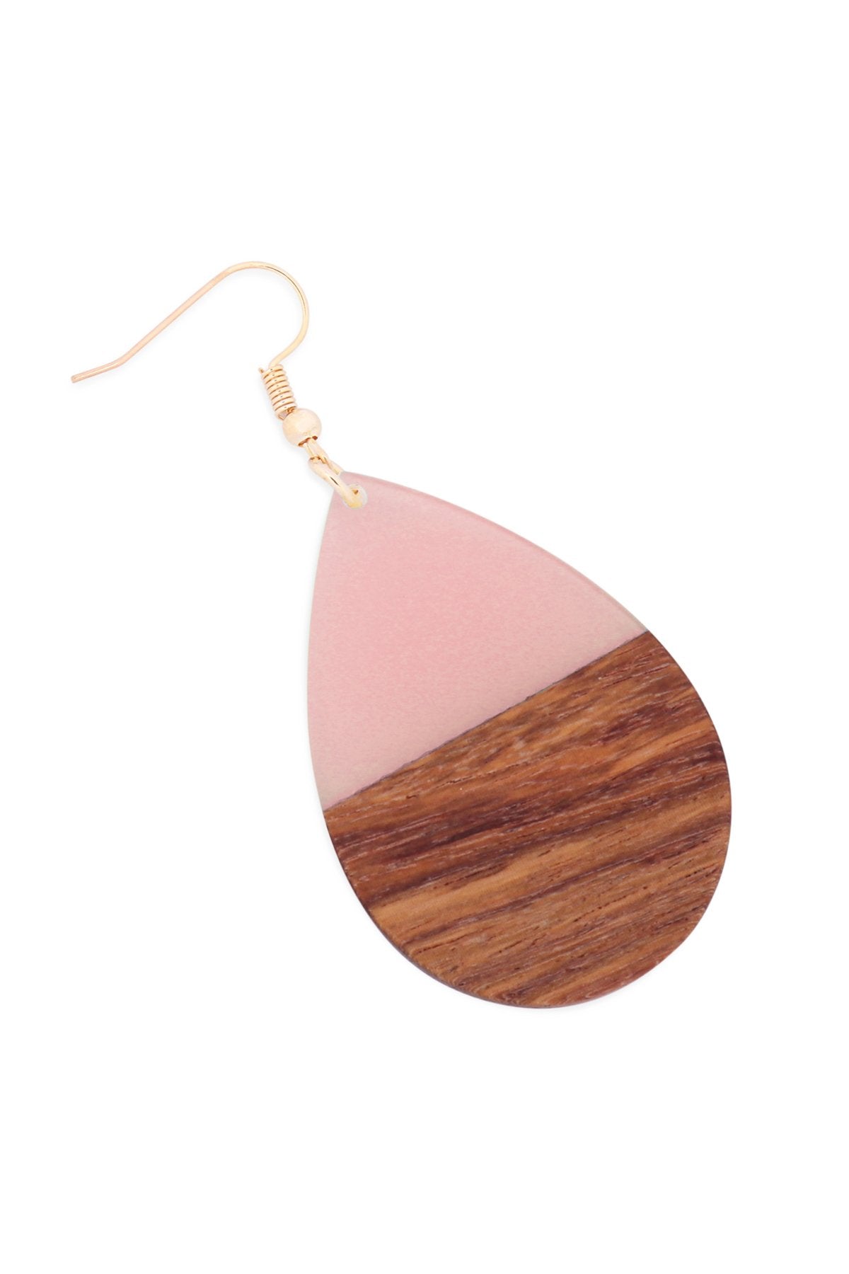 Riah Fashion - Homaica Wood Pearshape Drop Earrings - 4 COLORS -