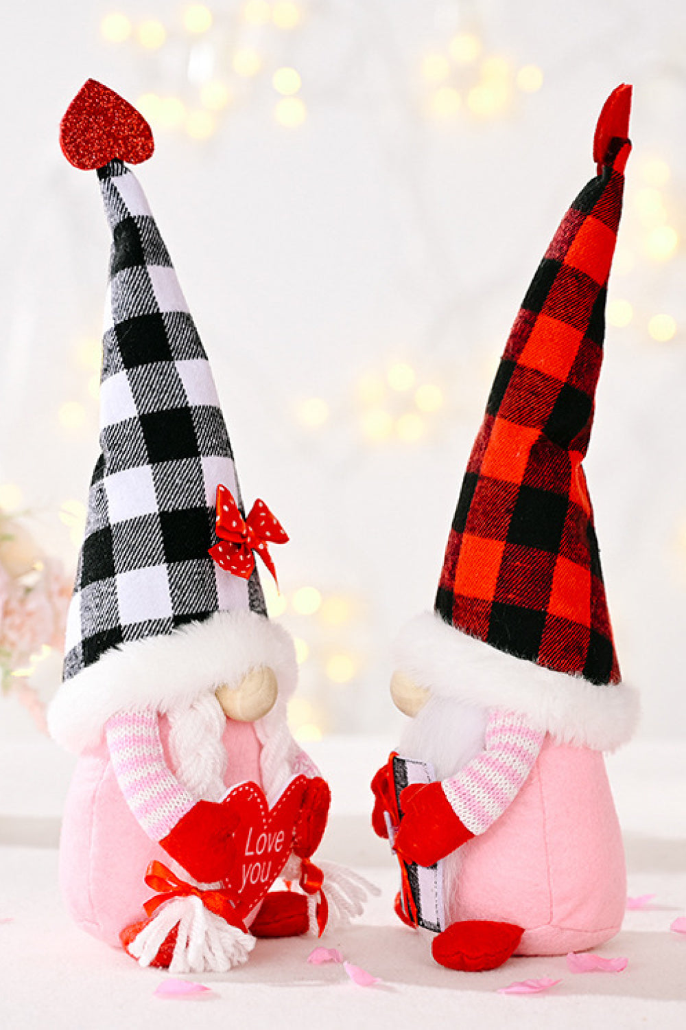 Special Occasion / Mother's Day Plaid Pointed Hat Gnomes - 12.5" - 2 TYPES - [5-10 DAY DELIVERY] - T -