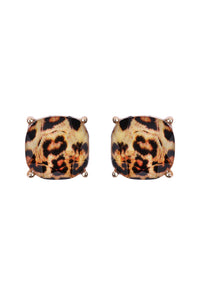 Thumbnail for Cushion Cut Earrings - Leopard or Zebra -