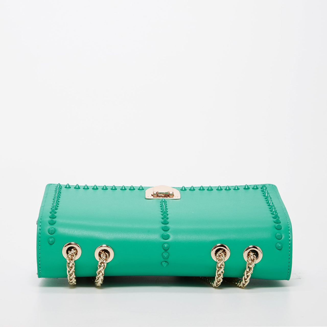 Josie Green Leather Bag With Chain Strap -