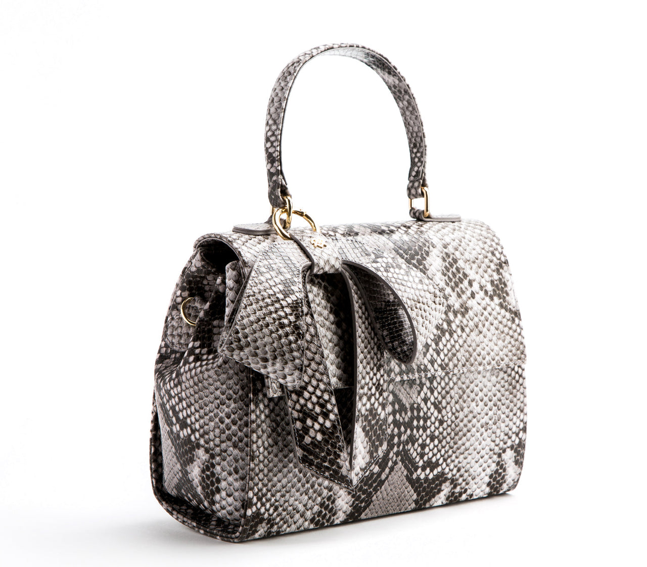 GUNAS NEW YORK - Cottontail - Black & White Snake Texture Vegan Leather Bag - 1 COLOR -